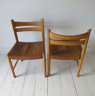 Oak and Leather Dining Chairs