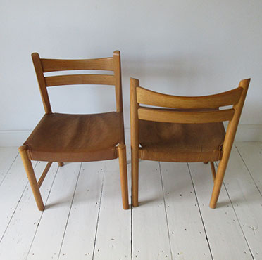 Oak and Leather Dining Chairs