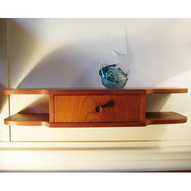 Teak Shelf with Brass Handle